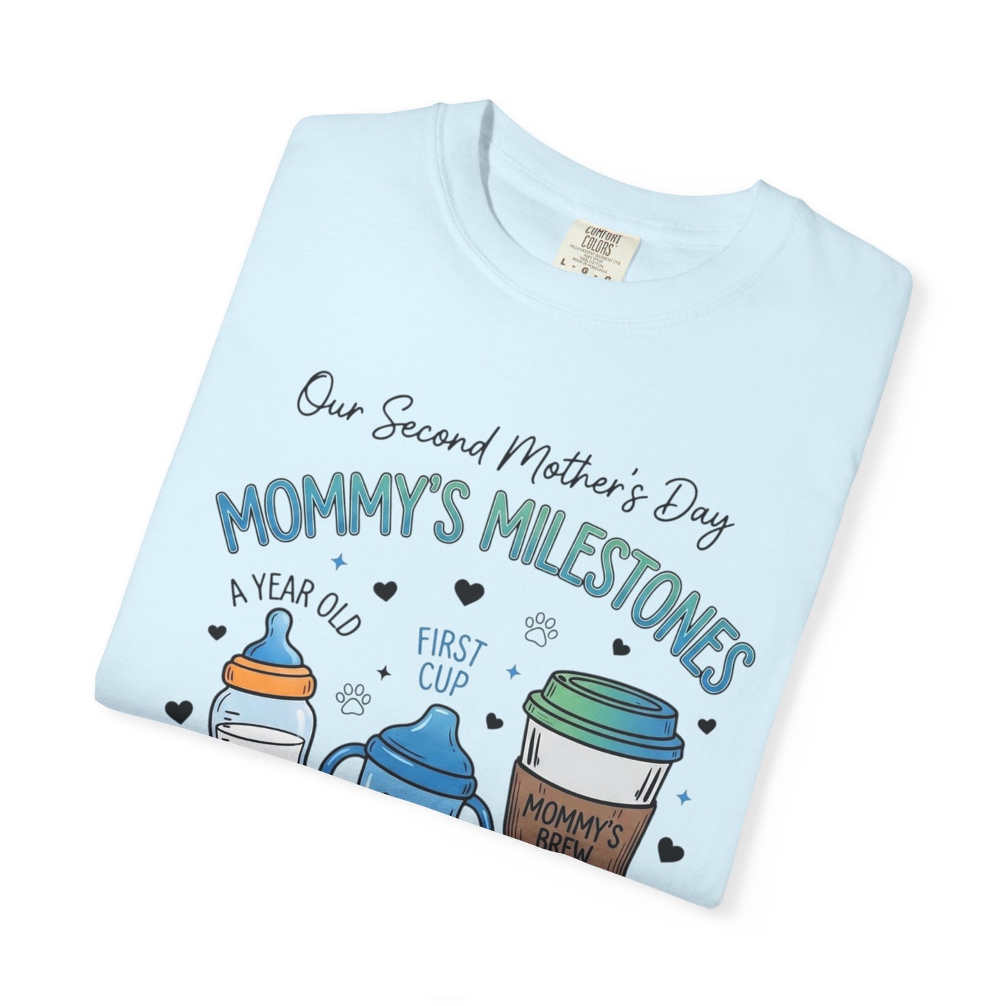Our Second Mother's Day Shirt, Mommy's Milestones T-Shirt, 2nd Mother's Day Gift, Gift for New Mom, Growing Boy Together Tee, Mom Coffee Shirt