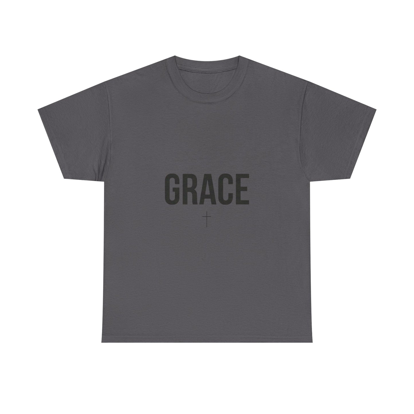GRACE" Cross Shirt, Christian Faith T-Shirt, Gift for Mom, Sister, White Simple Graphic Tee, Religious Outfit, Religious Clothing