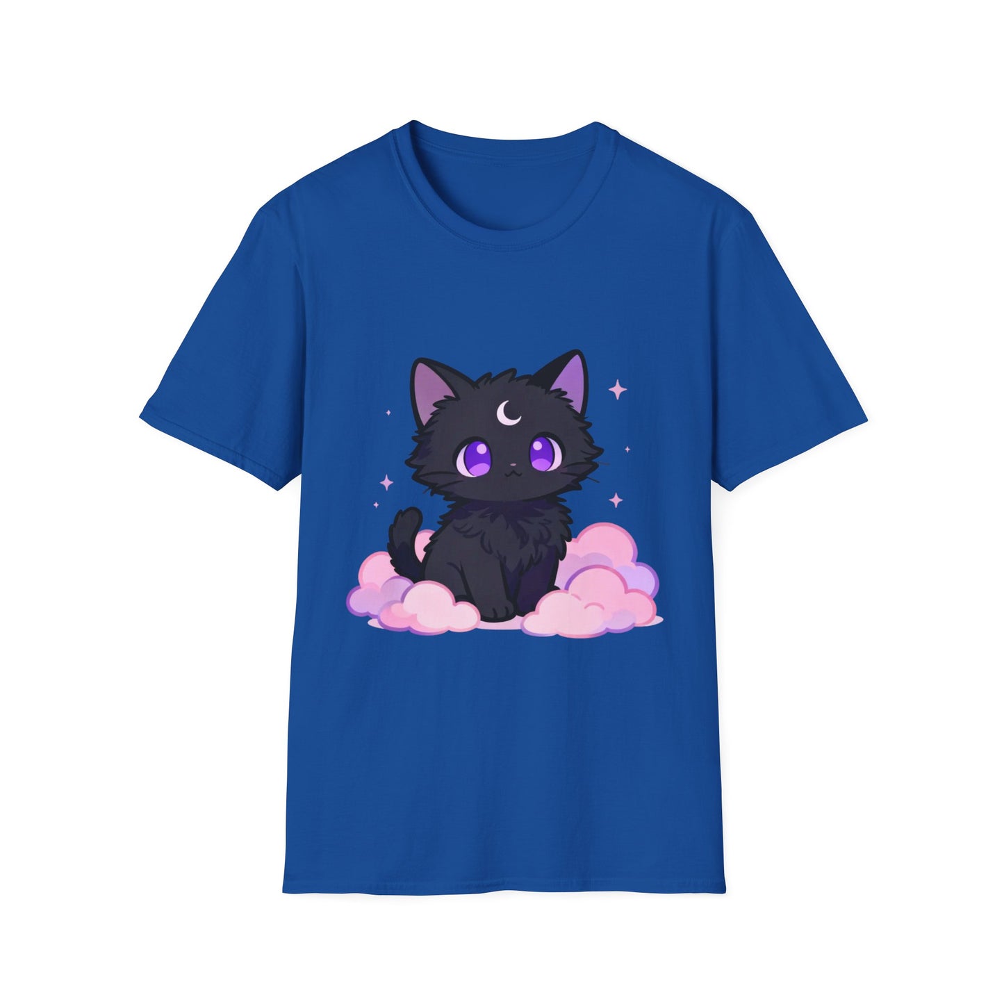 Pastel Cat Moon T-Shirt: Black Cat Graphic Tee