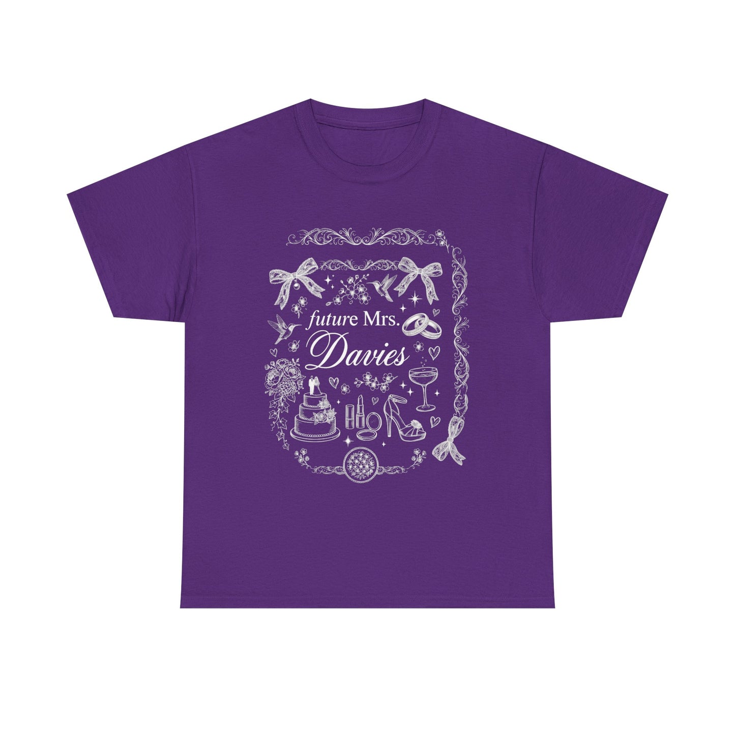 Future Mrs Davies Tee | Bridal Shower Bachelorette Wedding Cake Ring Design