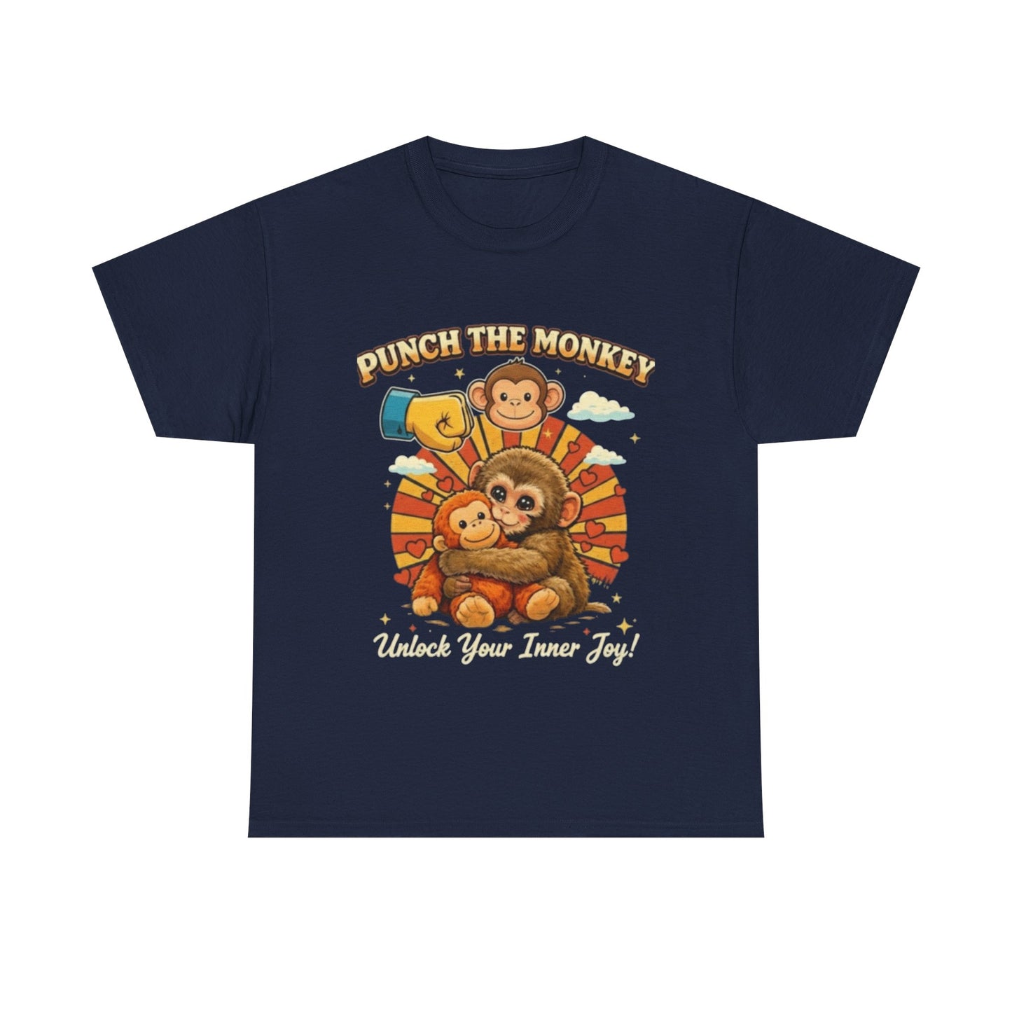 Punch the Monkey Retro T-Shirt -  , Unlock Your Inner Joy Emotional Support Monkey Gift, Trendy