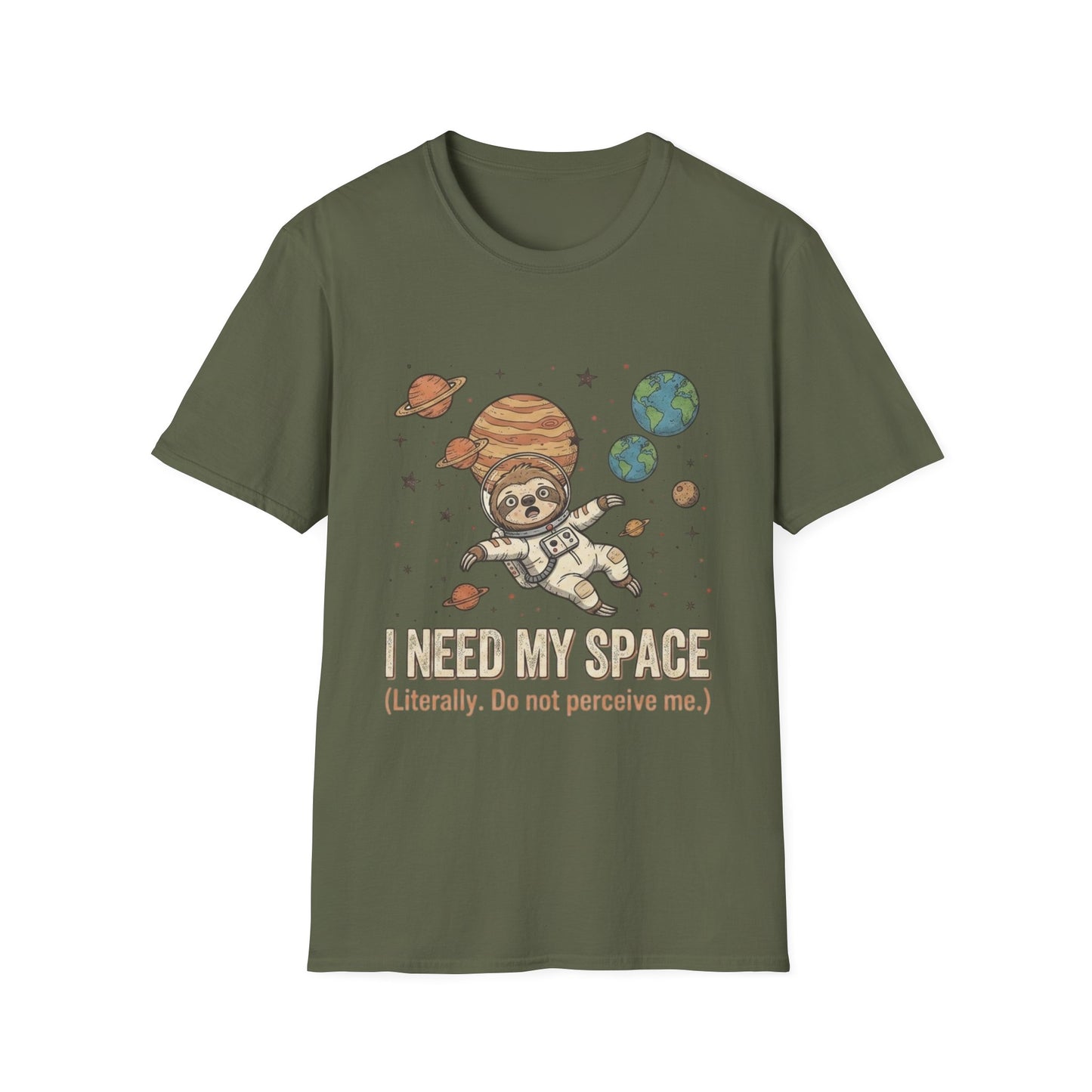 I Need My Space Sloth T-Shirt | Space Astronaut Planets Tee
