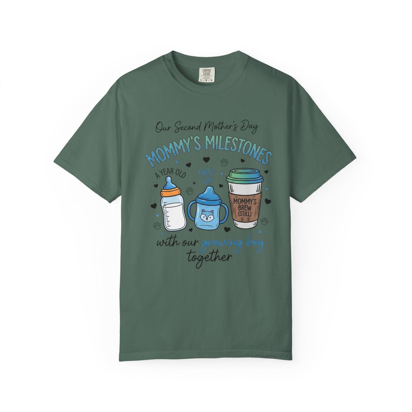 Our Second Mother's Day Shirt, Mommy's Milestones T-Shirt, 2nd Mother's Day Gift, Gift for New Mom, Growing Boy Together Tee, Mom Coffee Shirt