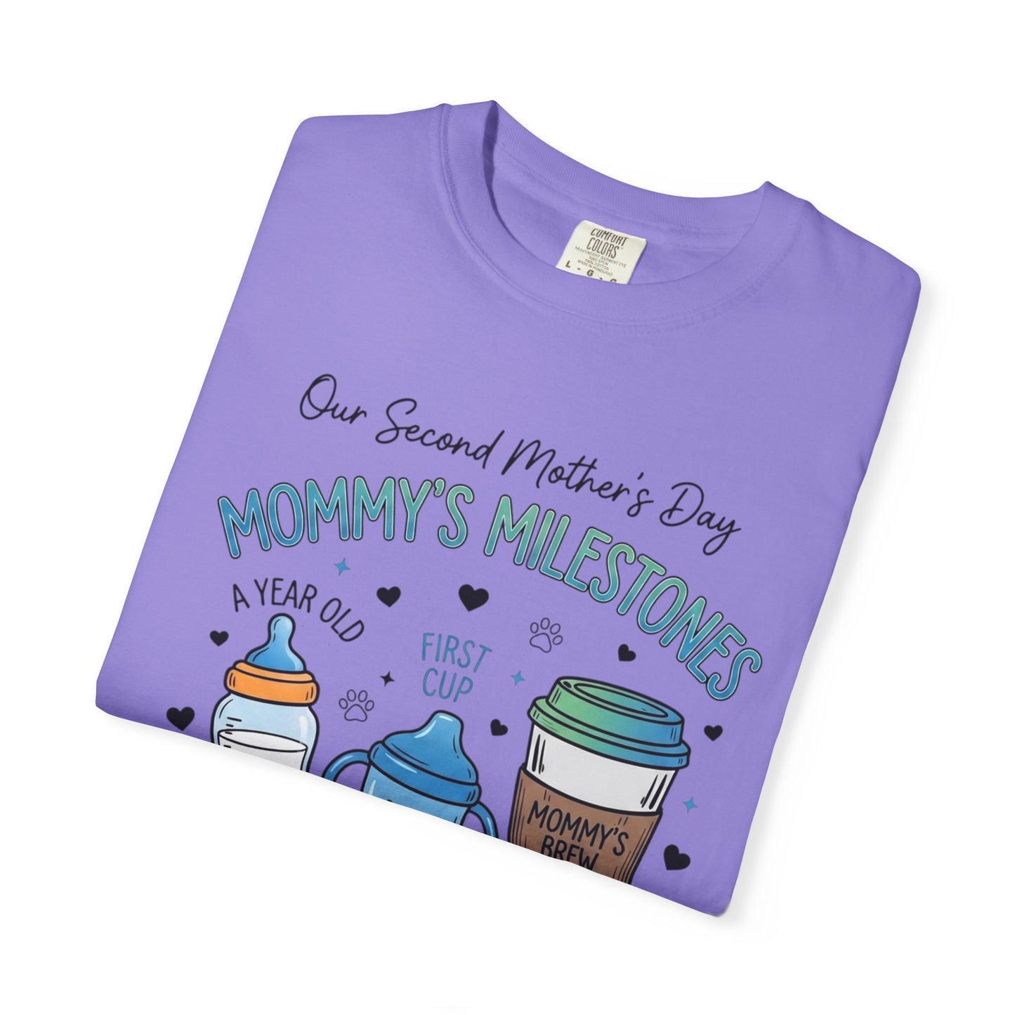 Our Second Mother's Day Shirt, Mommy's Milestones T-Shirt, 2nd Mother's Day Gift, Gift for New Mom, Growing Boy Together Tee, Mom Coffee Shirt