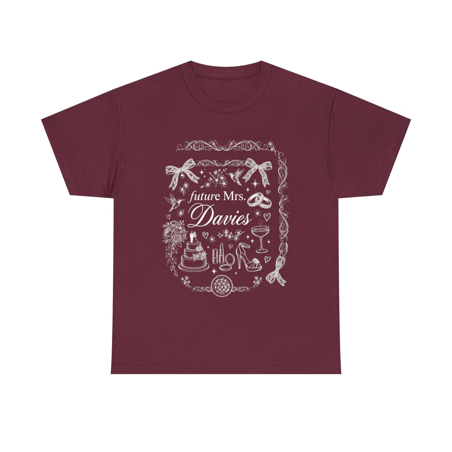 Future Mrs Davies Tee | Bridal Shower Bachelorette Wedding Cake Ring Design