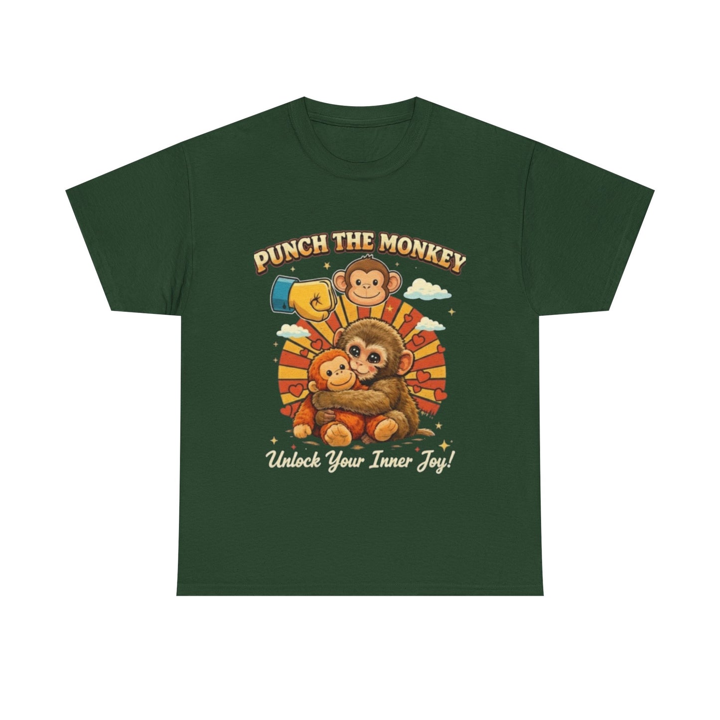 Punch the Monkey Retro T-Shirt -  , Unlock Your Inner Joy Emotional Support Monkey Gift, Trendy