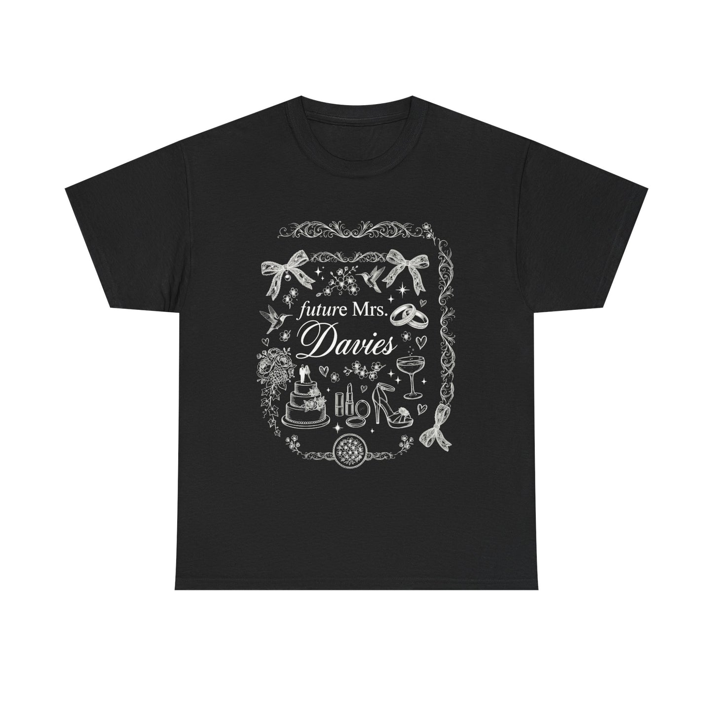 Future Mrs Davies Tee | Bridal Shower Bachelorette Wedding Cake Ring Design