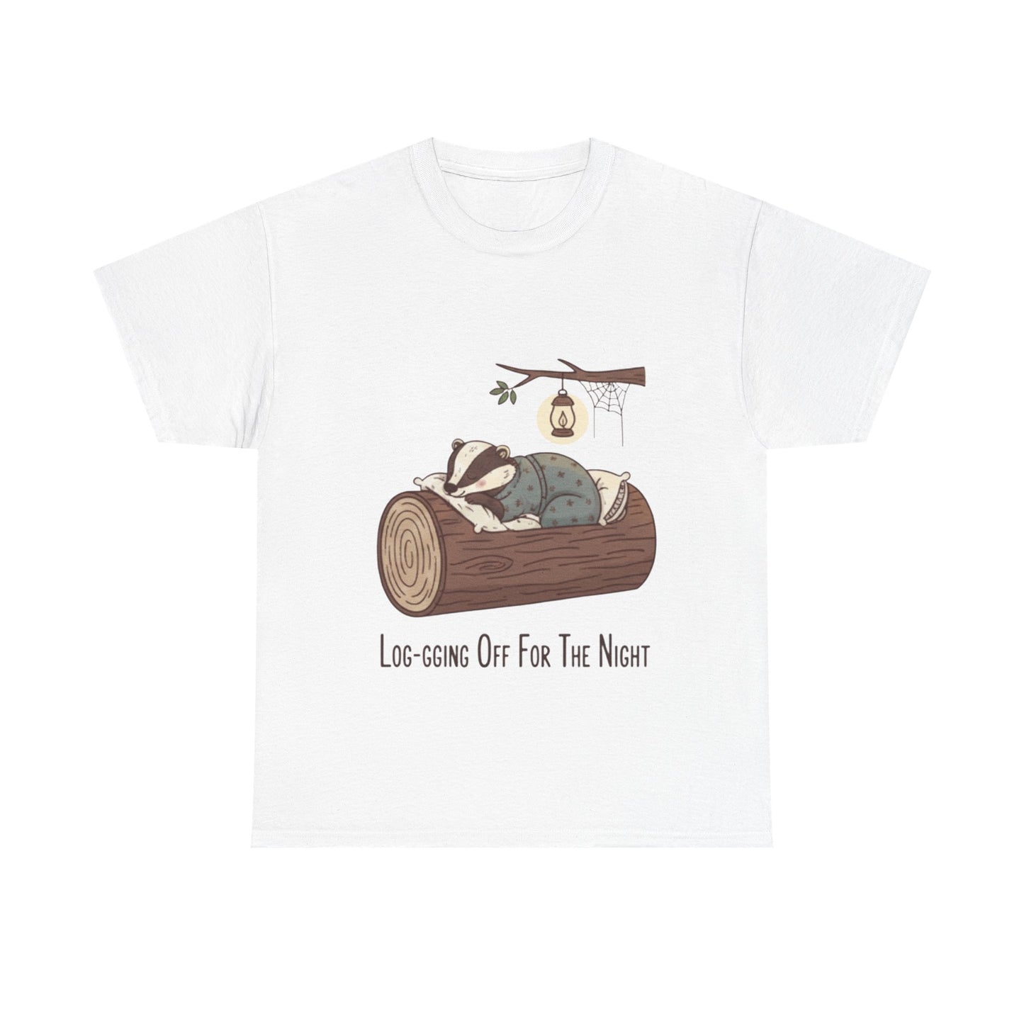 Log-sleeping Badger Illustration Tee | "Log-sging Off For The Night"
