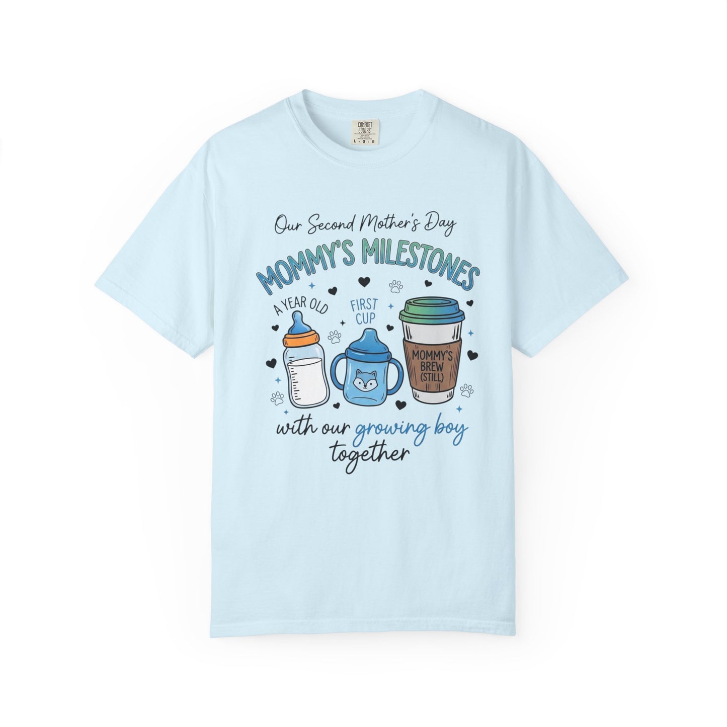 Our Second Mother's Day Shirt, Mommy's Milestones T-Shirt, 2nd Mother's Day Gift, Gift for New Mom, Growing Boy Together Tee, Mom Coffee Shirt