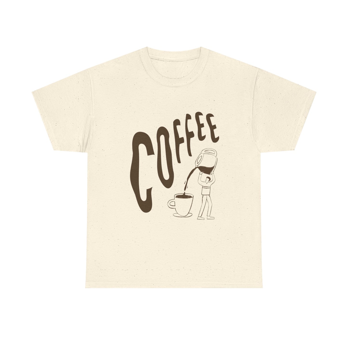 Coffee Pouring Illustration T-Shirt | Coffee Cup Graphic Tee