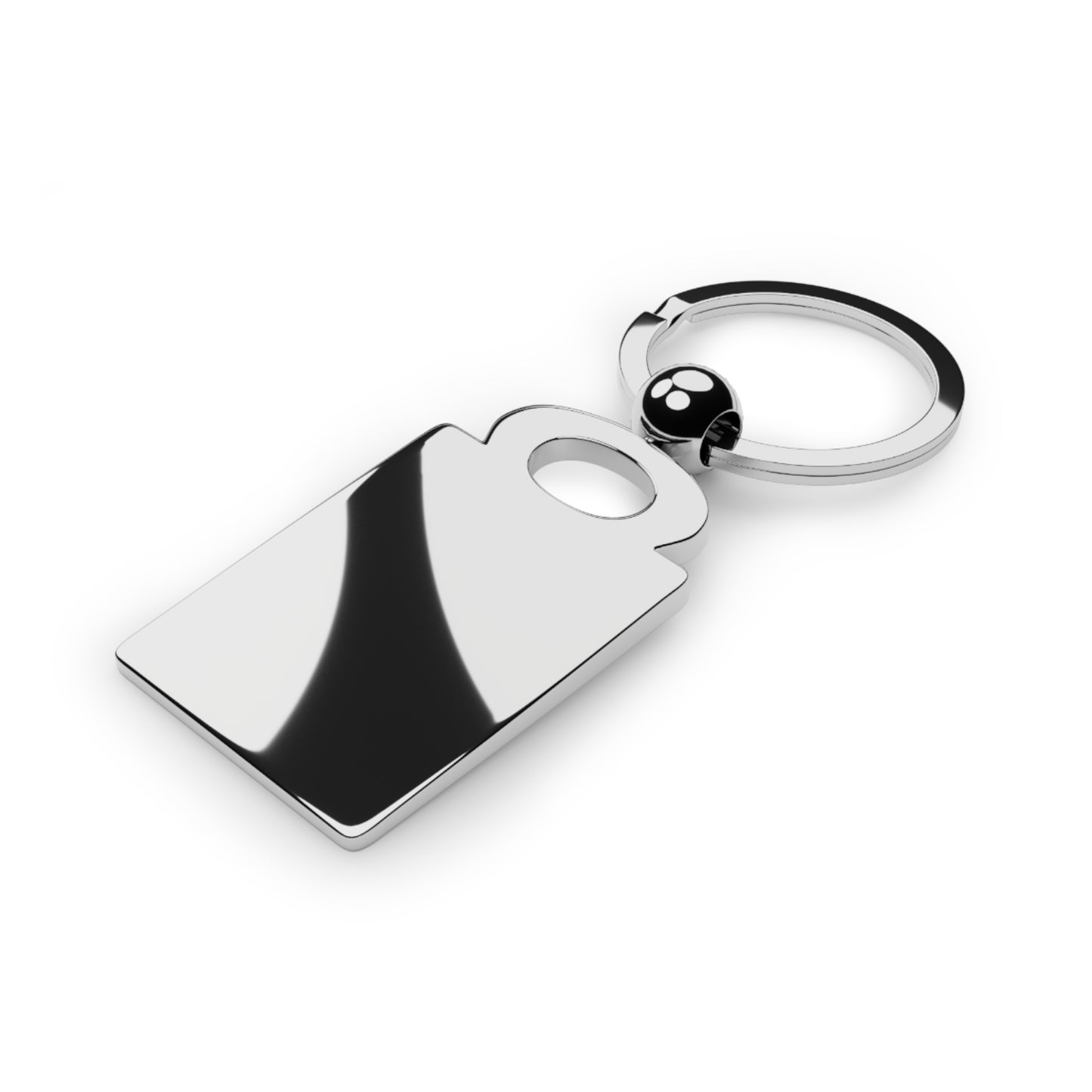 Personalized Rectangle Photo Keyring — Custom Text Engraved Metal Keychain