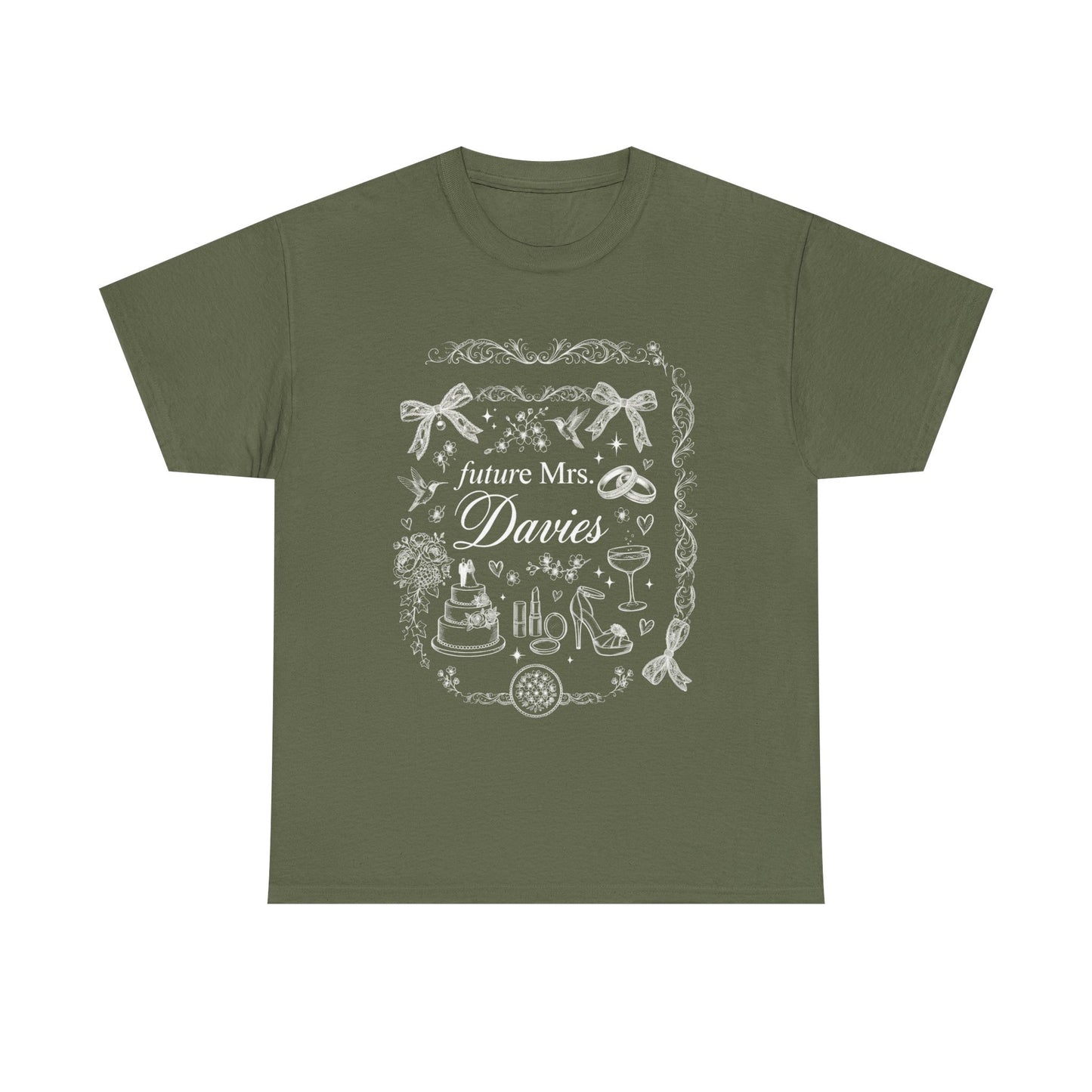 Future Mrs Davies Tee | Bridal Shower Bachelorette Wedding Cake Ring Design