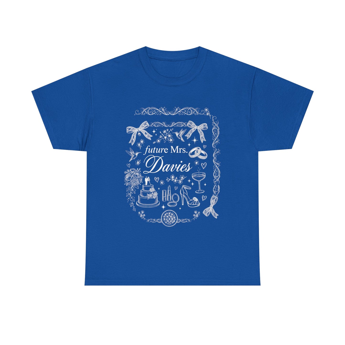 Future Mrs Davies Tee | Bridal Shower Bachelorette Wedding Cake Ring Design