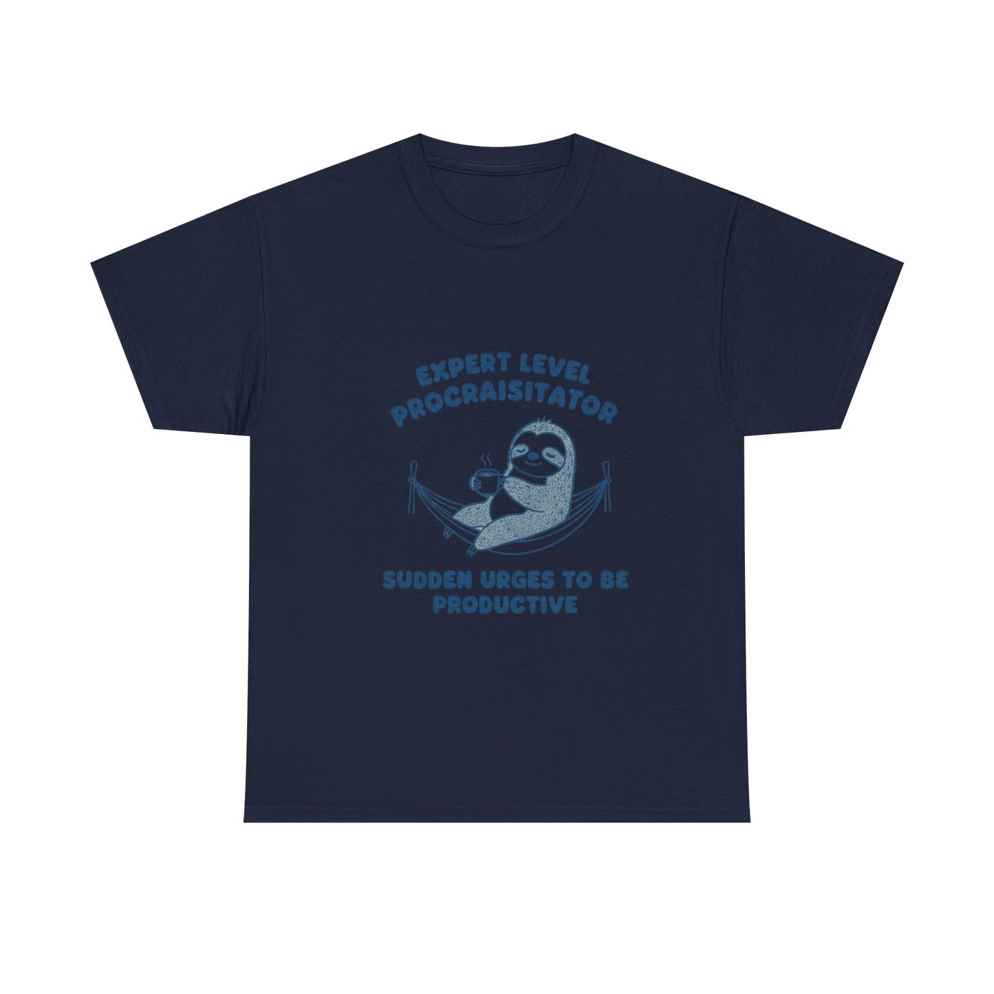 Expert Level Procrastinator sloth hammock T-Shirt | funny lazy quote tee