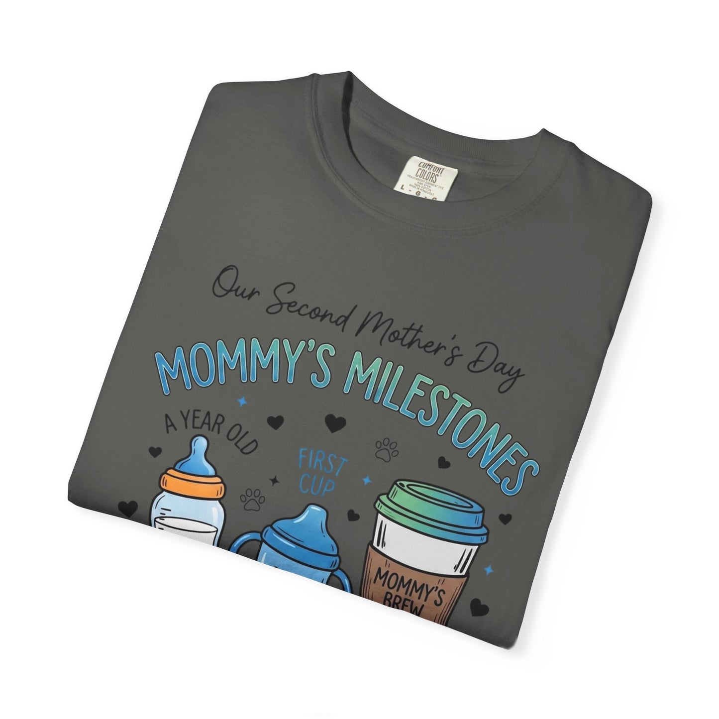 Our Second Mother's Day Shirt, Mommy's Milestones T-Shirt, 2nd Mother's Day Gift, Gift for New Mom, Growing Boy Together Tee, Mom Coffee Shirt