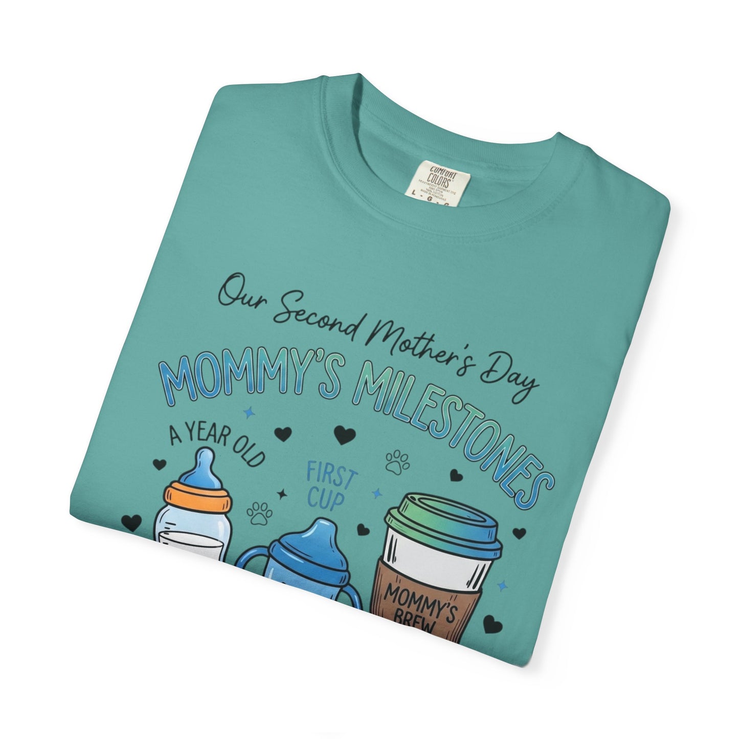 Our Second Mother's Day Shirt, Mommy's Milestones T-Shirt, 2nd Mother's Day Gift, Gift for New Mom, Growing Boy Together Tee, Mom Coffee Shirt