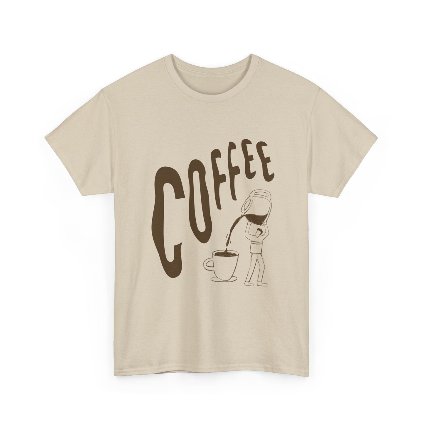Coffee Pouring Illustration T-Shirt | Coffee Cup Graphic Tee