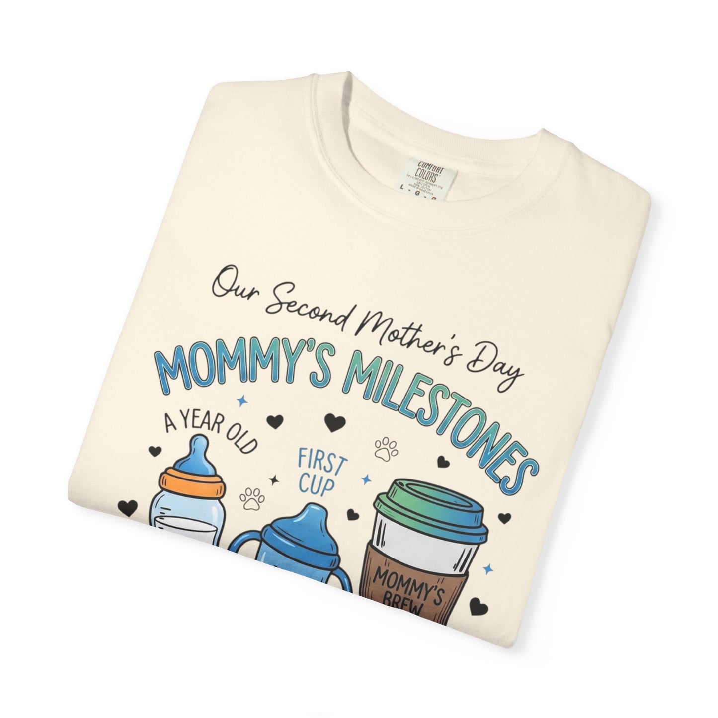 Our Second Mother's Day Shirt, Mommy's Milestones T-Shirt, 2nd Mother's Day Gift, Gift for New Mom, Growing Boy Together Tee, Mom Coffee Shirt