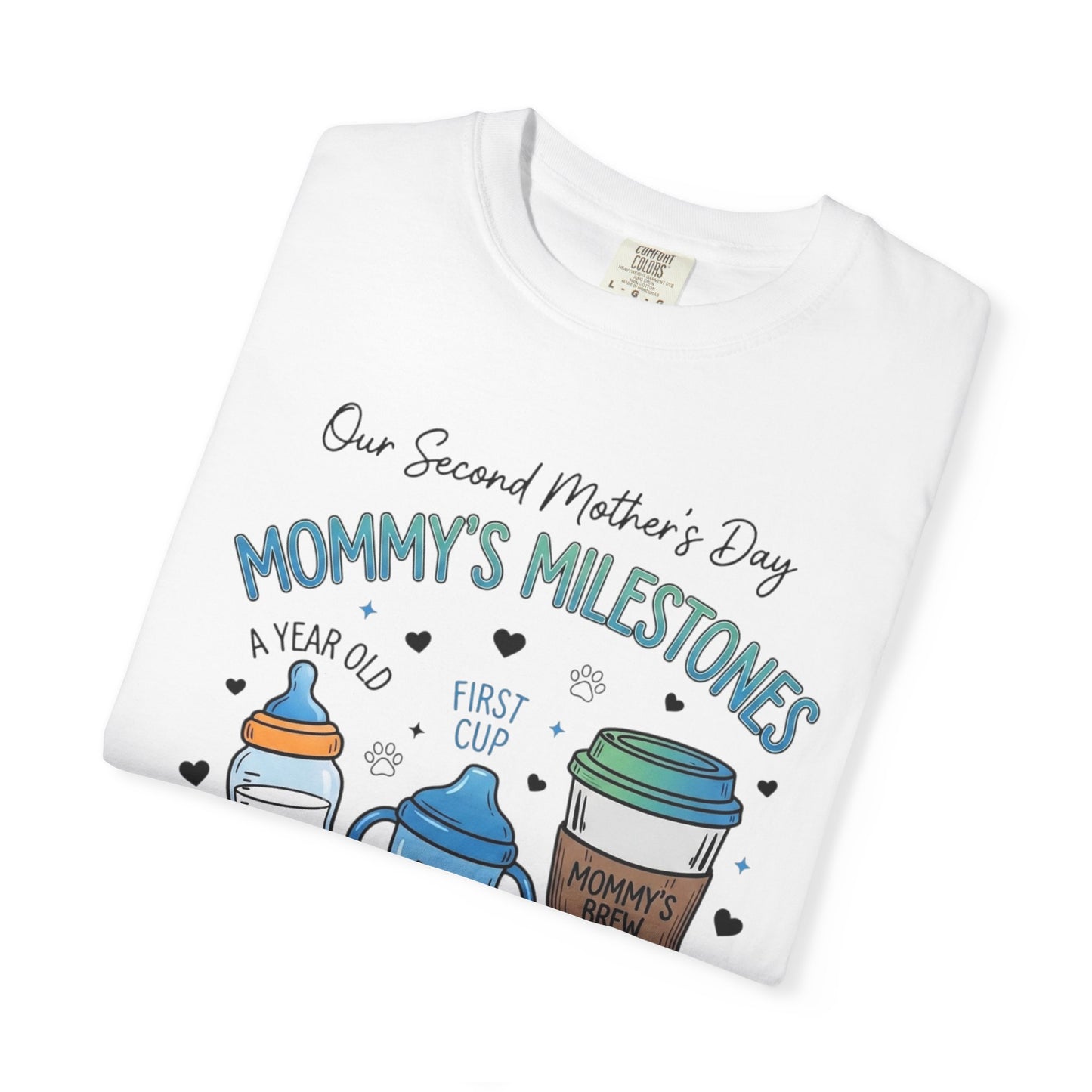 Our Second Mother's Day Shirt, Mommy's Milestones T-Shirt, 2nd Mother's Day Gift, Gift for New Mom, Growing Boy Together Tee, Mom Coffee Shirt