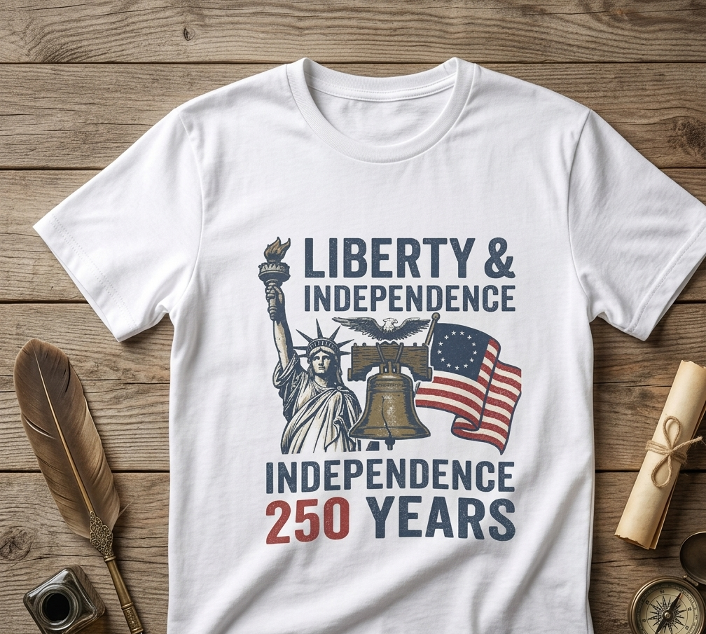 Semiquincentennial Shirt, USA Independence 250 Years T-Shirt, Patriotic America 1776 Tee, 4th of July Liberty Bell Statue of Liberty Gift