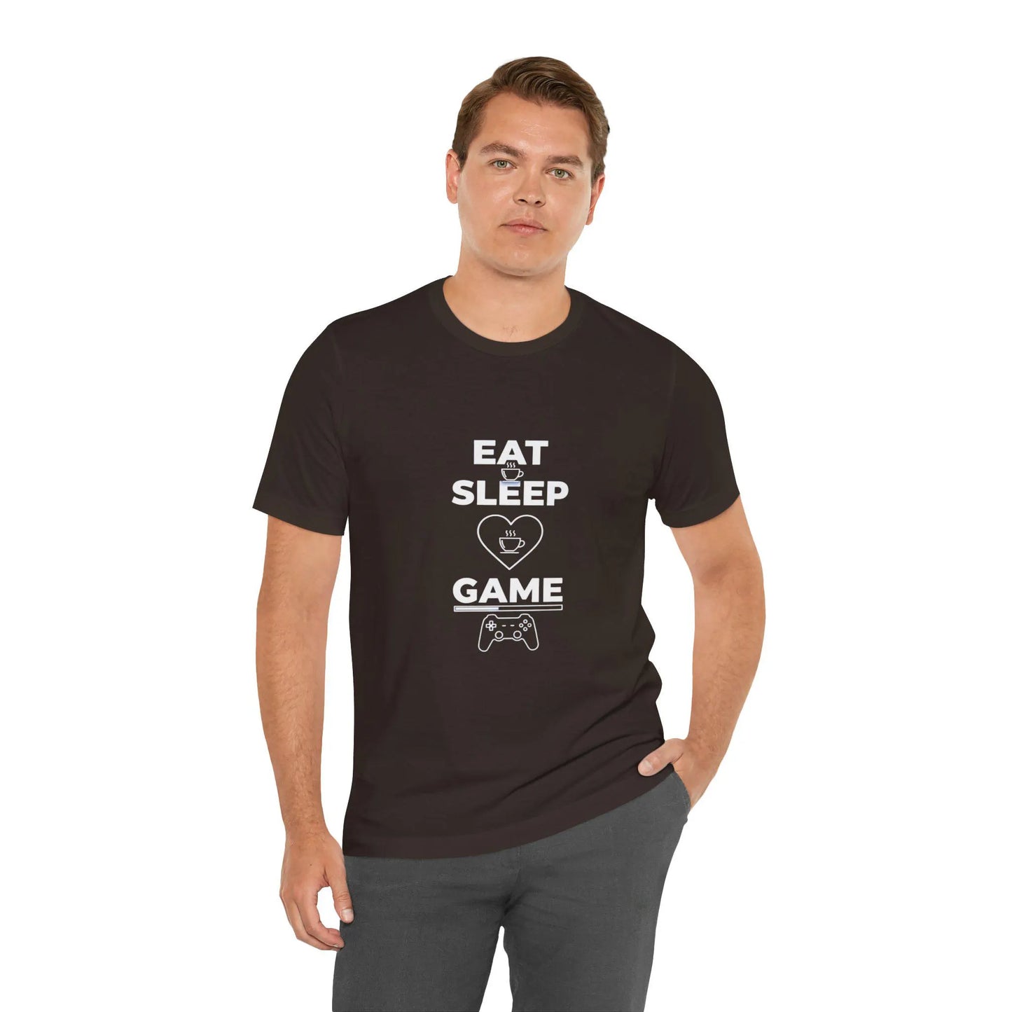 Eat Sleep Game T-Shirt, Coffee Lover Gamer Gift, Funny Video Gaming Shirt, Gamer Life Tee, Gaming Controller Apparel, Gift