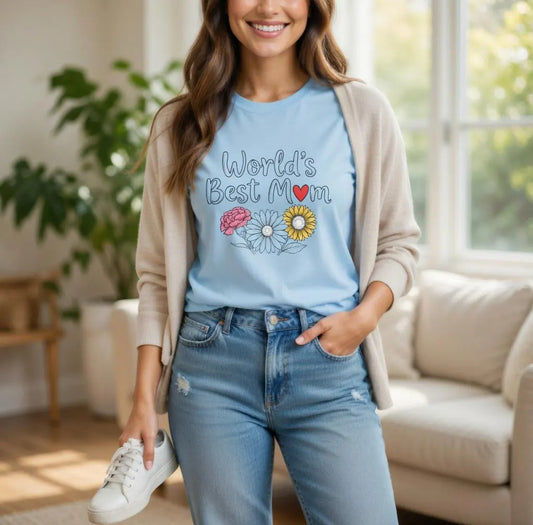Best Mom Ever Shirt Mothers Day Gift Tee Floral Mom T Shirt Cute Mama Graphic Top Gift for Mom Spring Flowers Mom Shirt