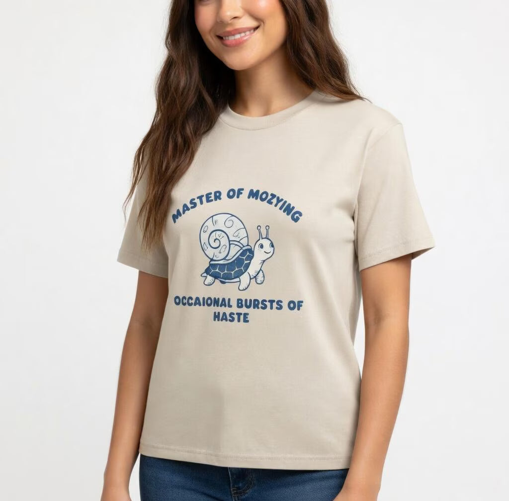 Snail Wizard Illustration Tee | "Master of Mozying" Graphic Shirt