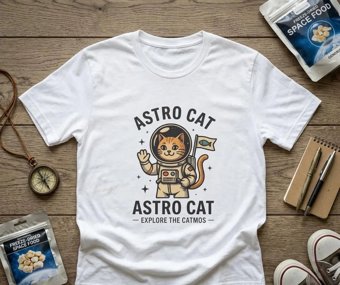 Astro Cat T-Shirt: Space Astronaut Cat Lover Gift – Vintage Inspired Print