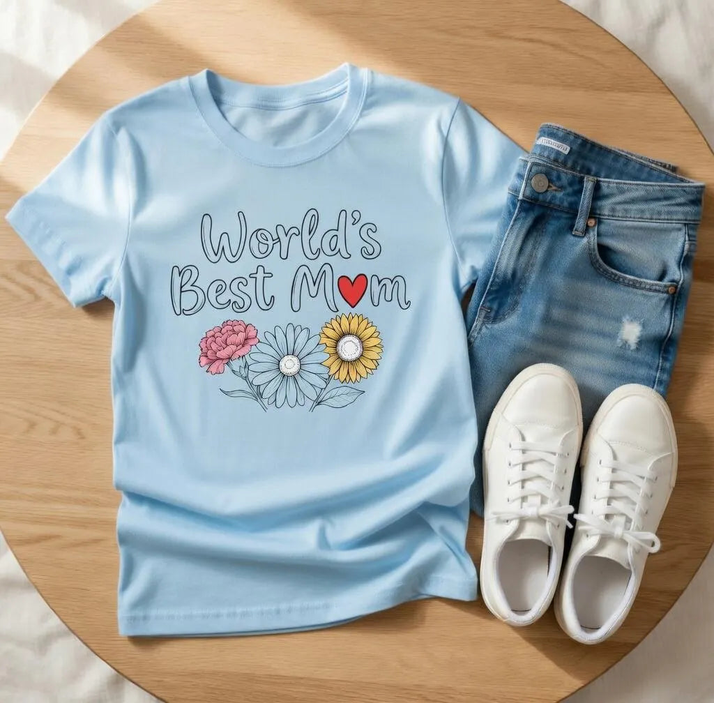 Best Mom Ever Shirt Mothers Day Gift Tee Floral Mom T Shirt Cute Mama Graphic Top Gift for Mom Spring Flowers Mom Shirt