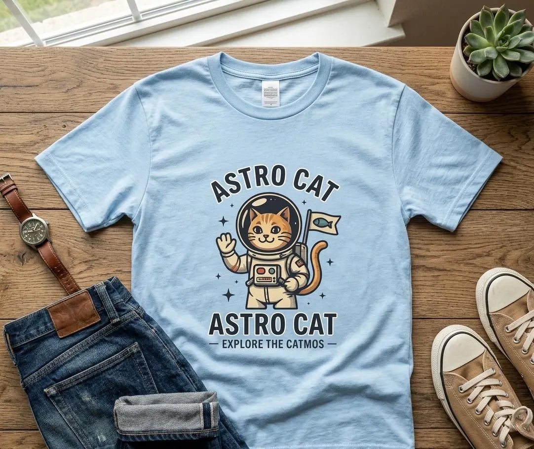 Astro Cat T-Shirt: Space Astronaut Cat Lover Gift – Vintage Inspired Print